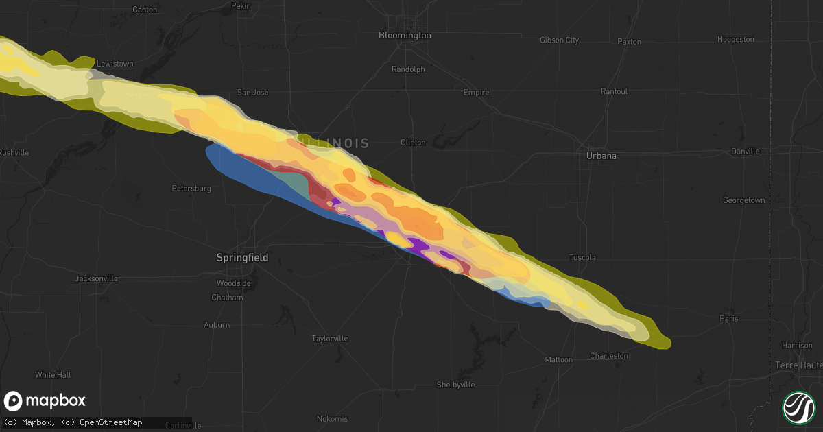 Hail map in Forsyth, IL on March 31, 2024