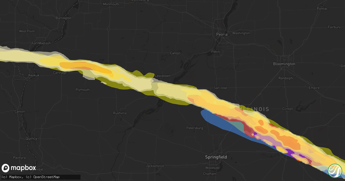 Hail map in Havana, IL on March 31, 2024