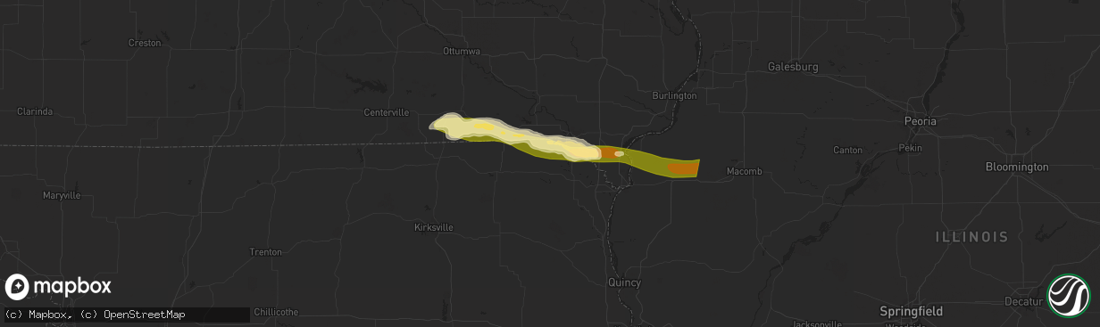 Hail map in Luray, MO on March 31, 2024