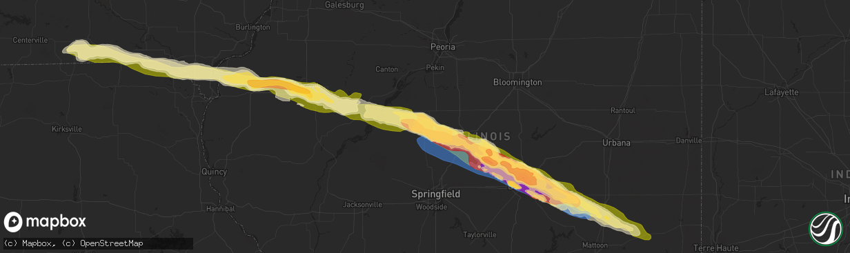 Hail map in Mason City, IL on March 31, 2024