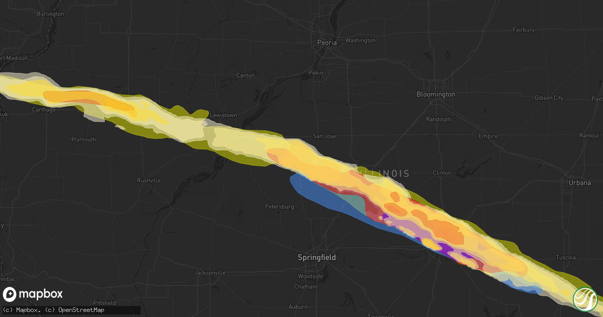 Hail map in Mason City, IL on March 31, 2024