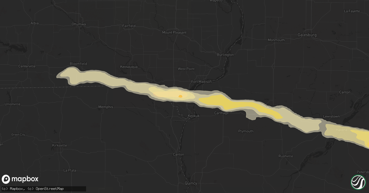 Hail map in Montrose, IA on March 31, 2024