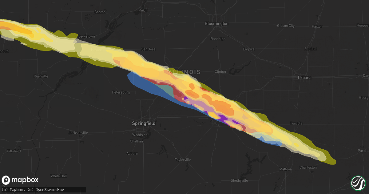 Hail map in Mount Pulaski, IL on March 31, 2024