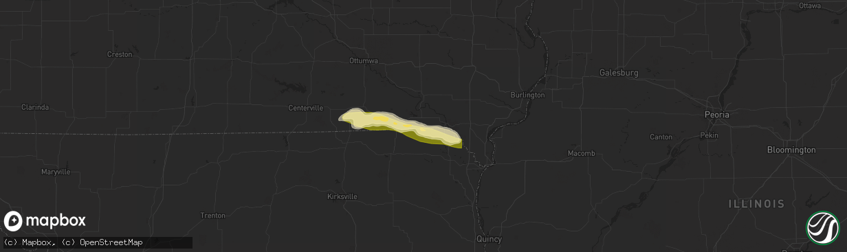 Hail map in Mount Sterling, IA on March 31, 2024