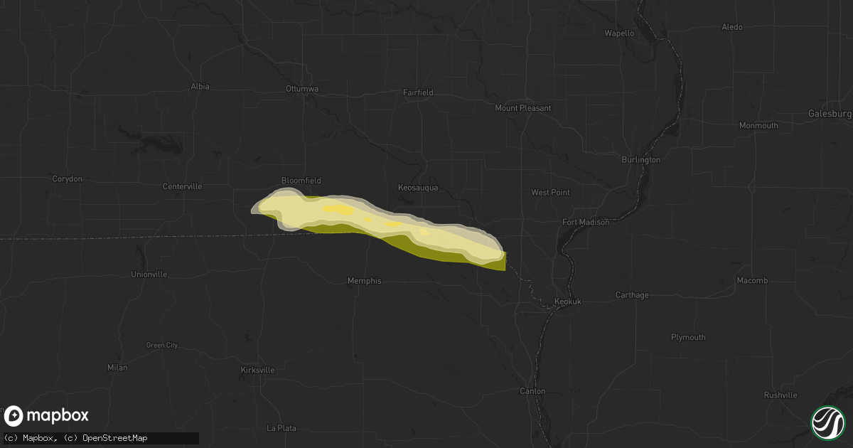 Hail map in Mount Sterling, IA on March 31, 2024