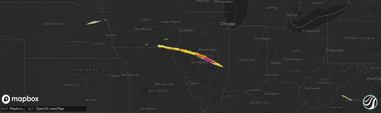 Hail map on March 31, 2024