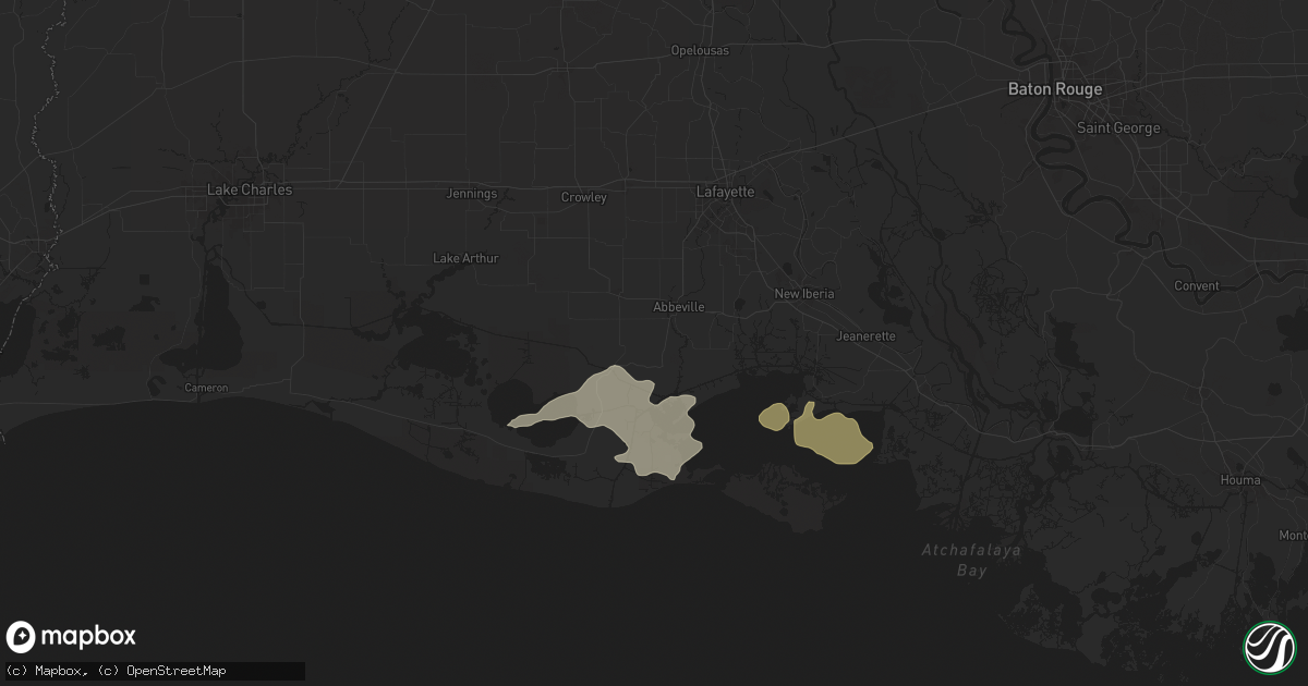 Hail map in Abbeville, LA on March 31, 2025