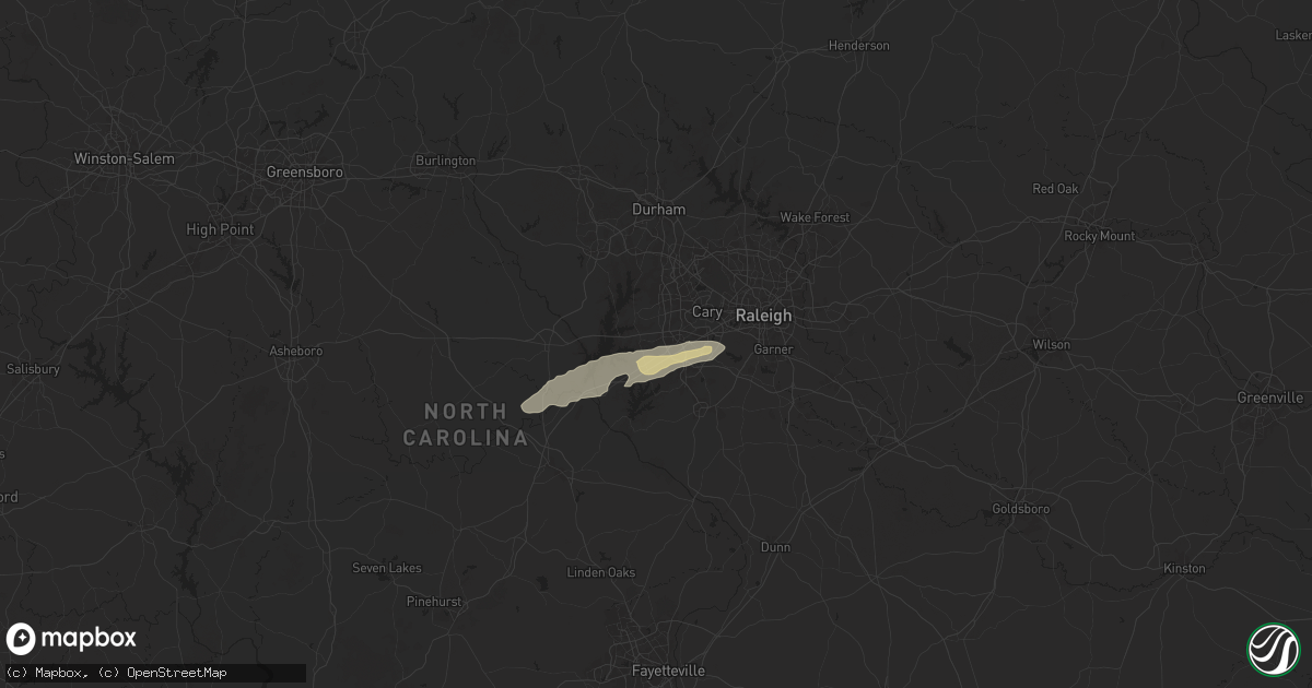 Hail map in Apex, NC on March 31, 2025