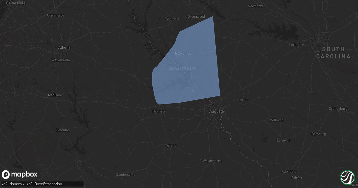 Hail map in Appling, GA on March 31, 2025
