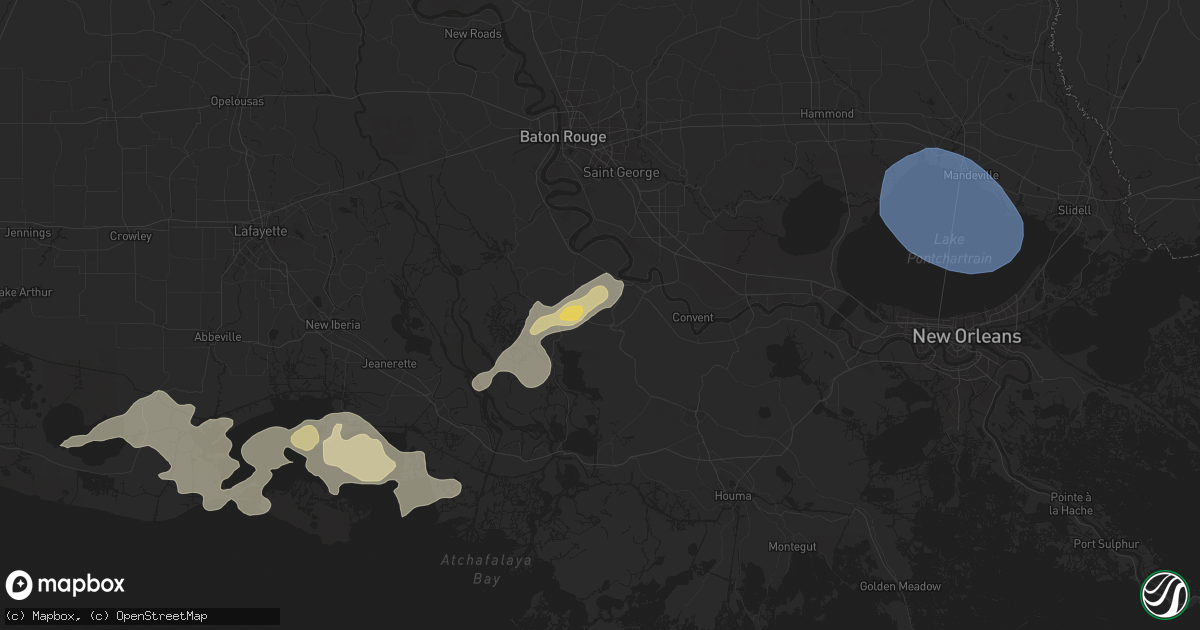Hail map in Belle Rose, LA on March 31, 2025