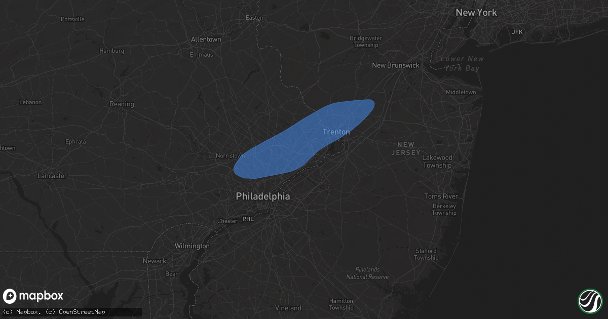 Hail map in Bensalem, PA on March 31, 2025