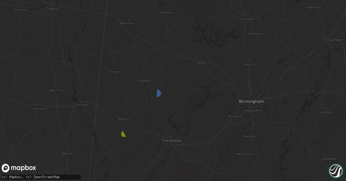 Hail map in Berry, AL on March 31, 2025