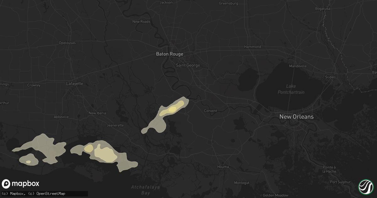 Hail map in Donaldsonville, LA on March 31, 2025