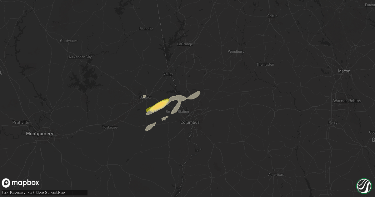 Hail map in Fortson, GA on March 31, 2025