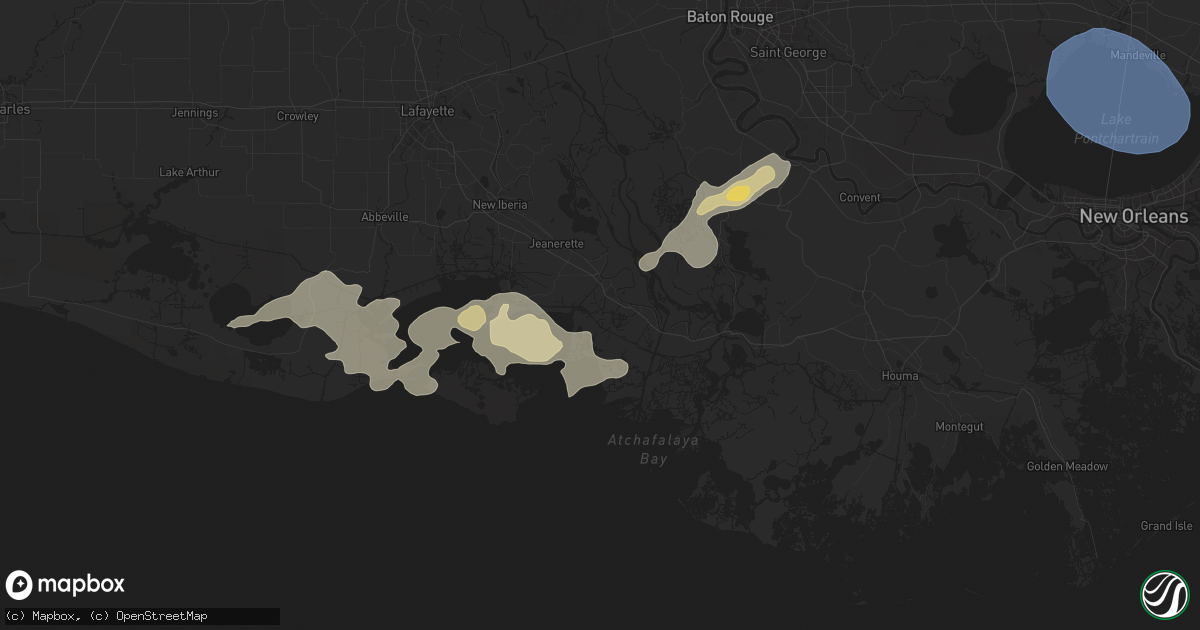 Hail map in Franklin, LA on March 31, 2025