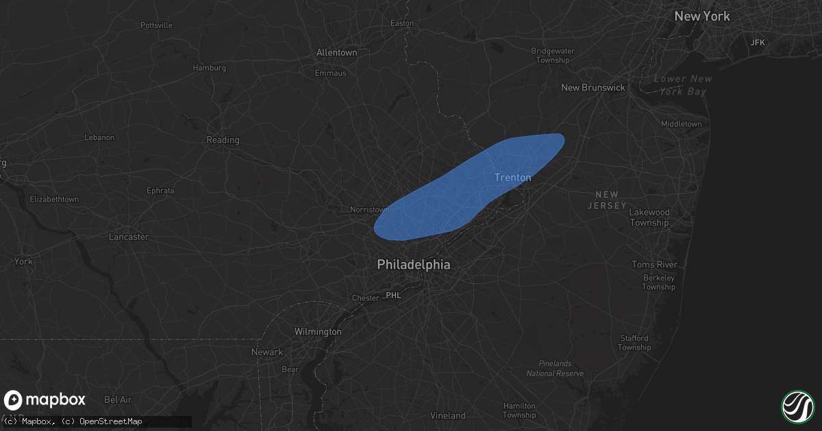 Hail map in Glenside, PA on March 31, 2025