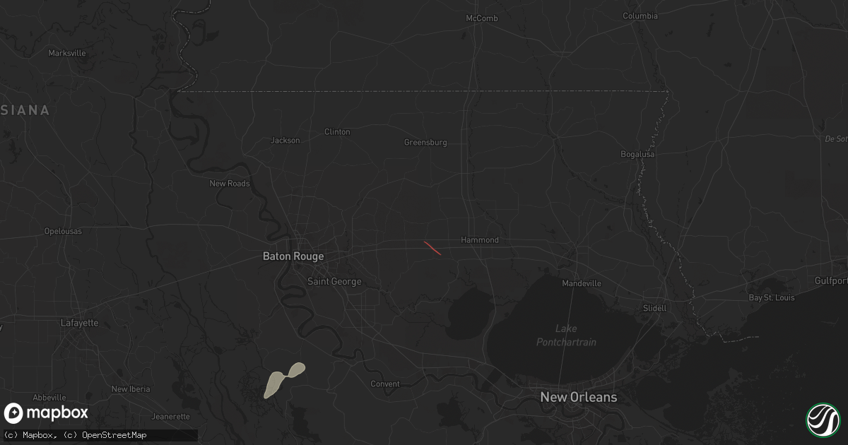 Hail map in Holden, LA on March 31, 2025