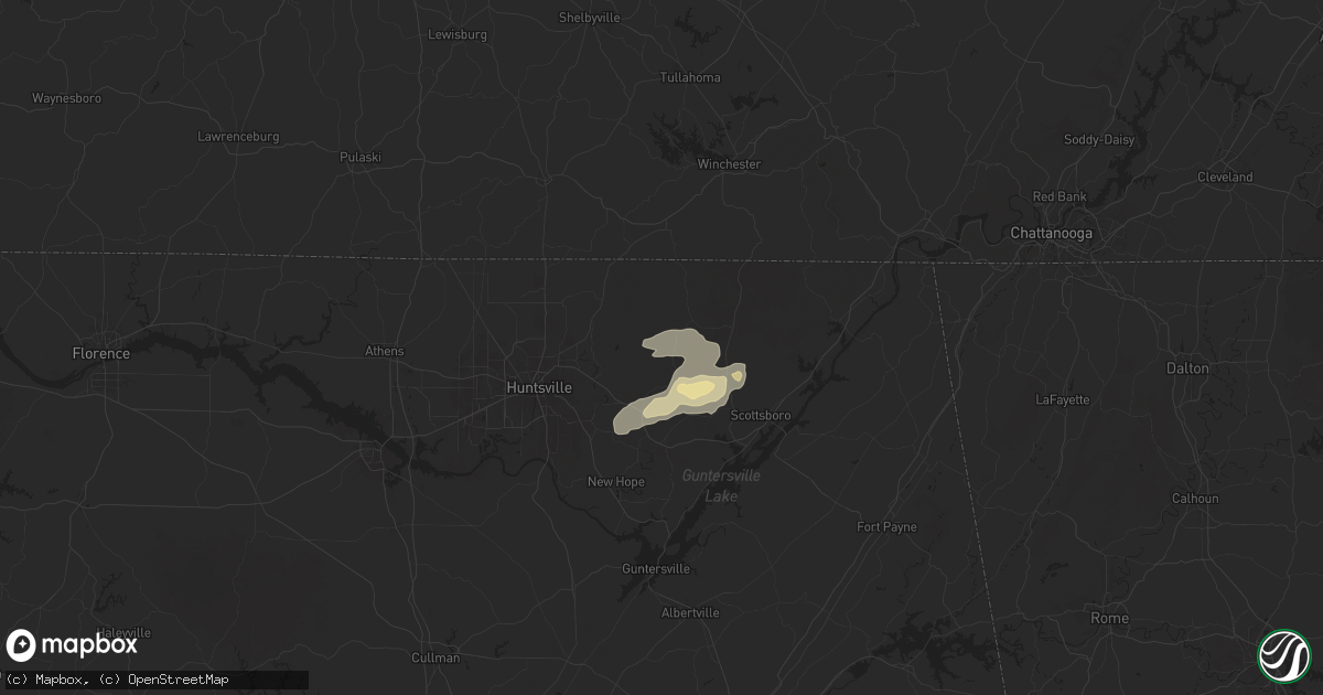 Hail map in Hollytree, AL on March 31, 2025