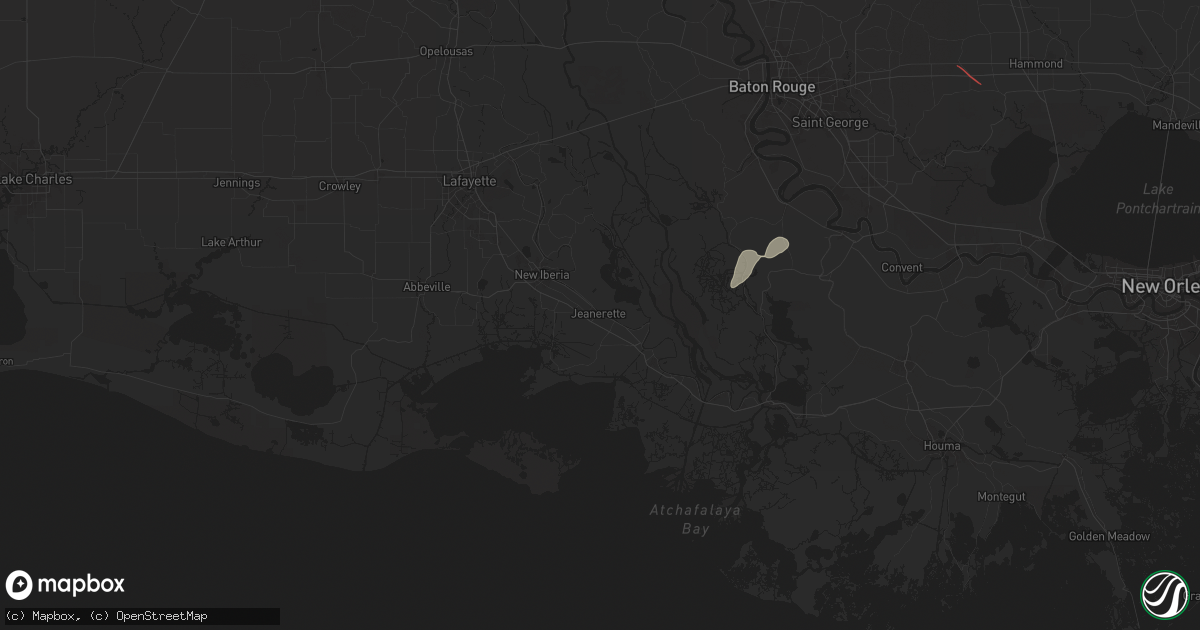 Hail map in Jeanerette, LA on March 31, 2025