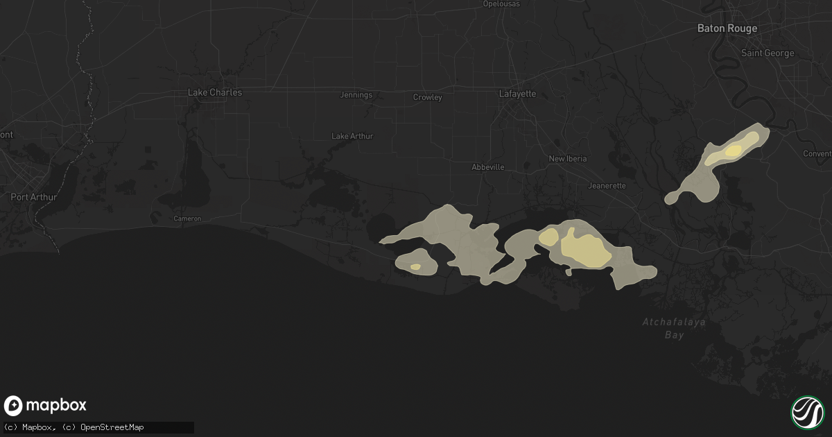 Hail map in Kaplan, LA on March 31, 2025