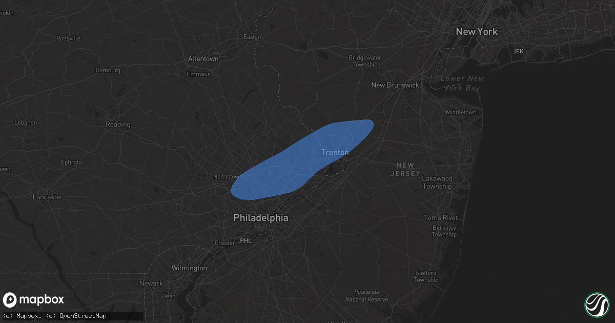 Hail map in Langhorne, PA on March 31, 2025