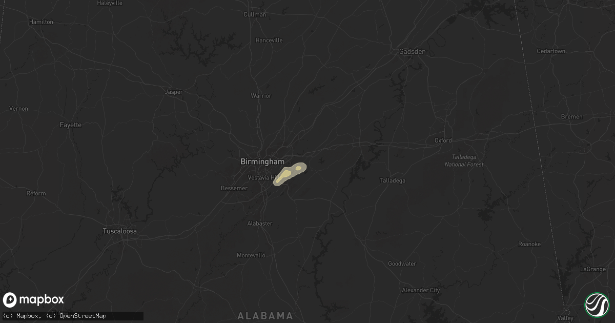 Hail map in Leeds, AL on March 31, 2025