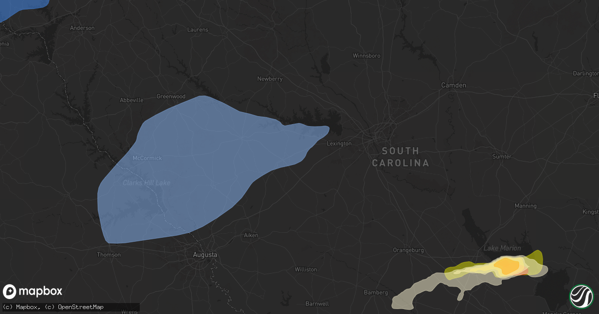 Hail map in Leesville, SC on March 31, 2025