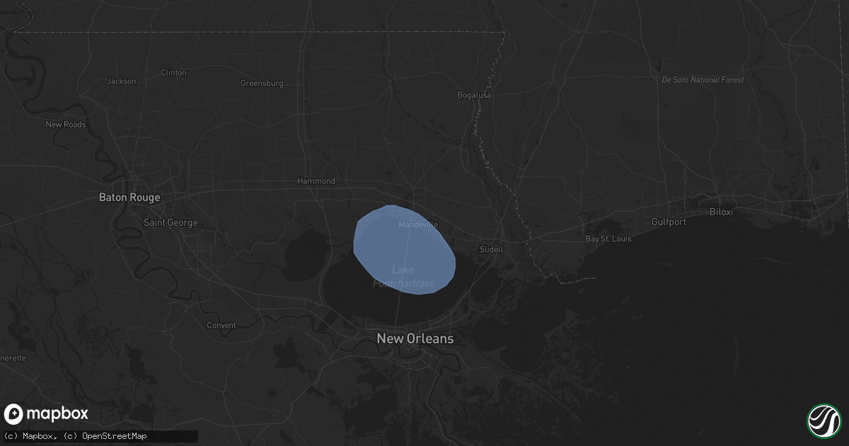 Hail map in Mandeville, LA on March 31, 2025