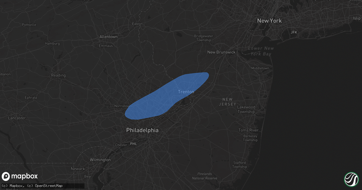 Hail map in Morrisville, PA on March 31, 2025