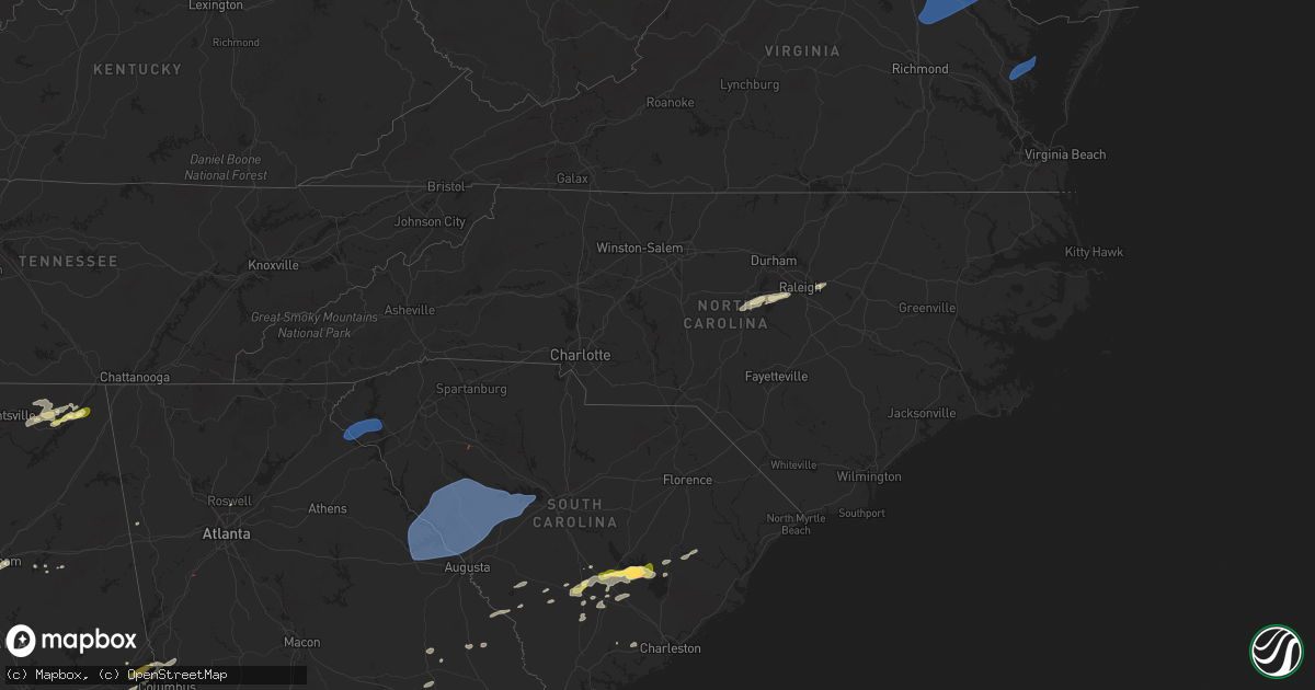 Hail map in North Carolina on March 31, 2025