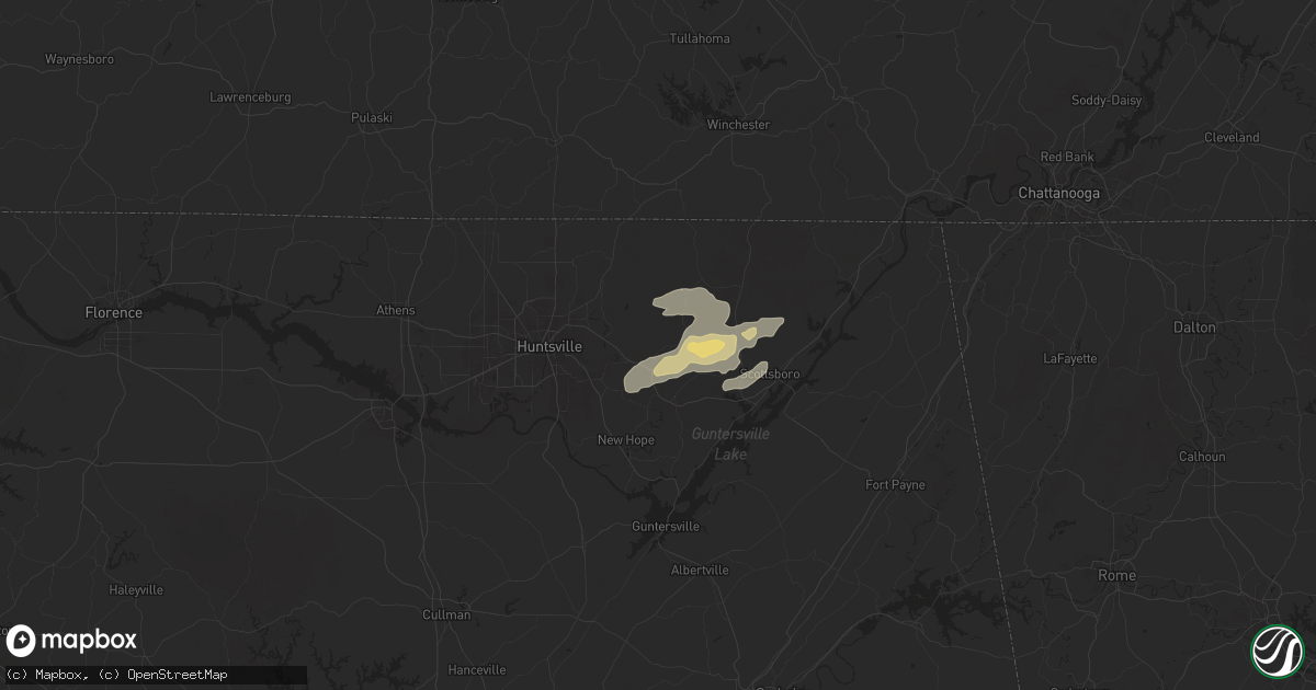 Hail map in Paint Rock, AL on March 31, 2025