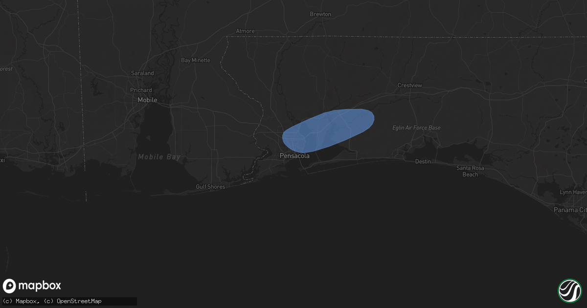 Hail map in Pensacola, FL on March 31, 2025