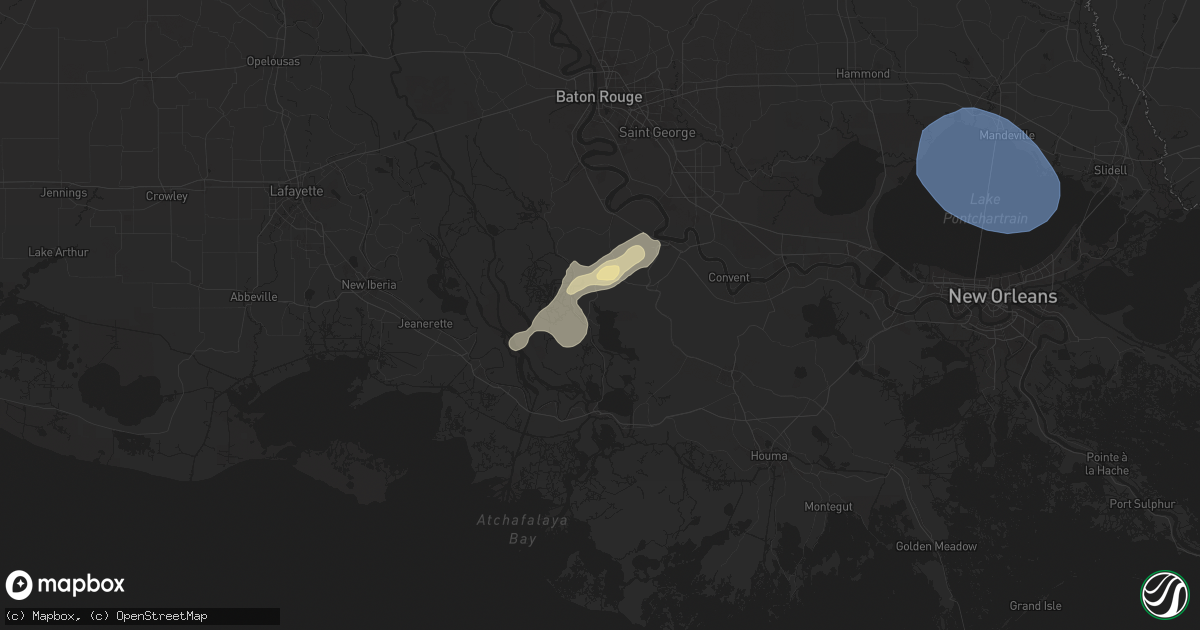 Hail map in Pierre Part, LA on March 31, 2025