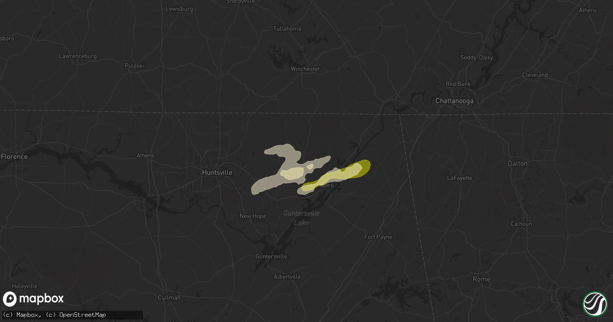 Hail map in Scottsboro, AL on March 31, 2025