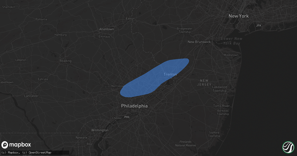 Hail map in Southampton, PA on March 31, 2025