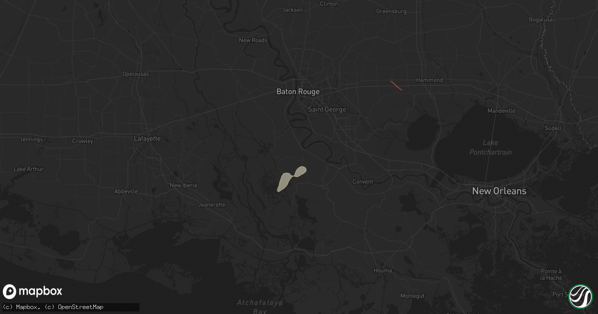 Hail map in White Castle, LA on March 31, 2025