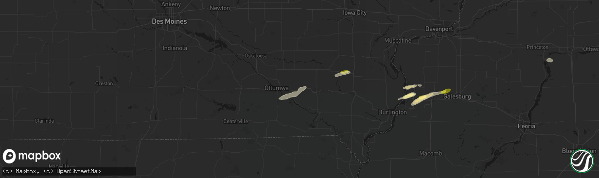 Hail map in Batavia, IA on March 31, 2026