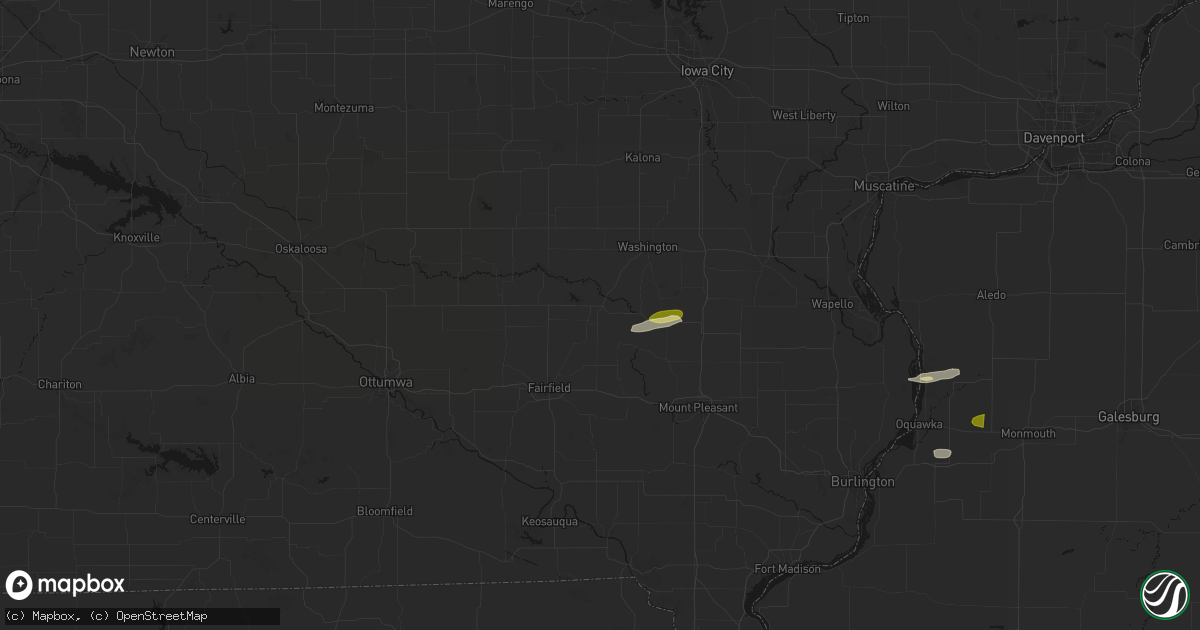 Hail map in Brighton, IA on March 31, 2026