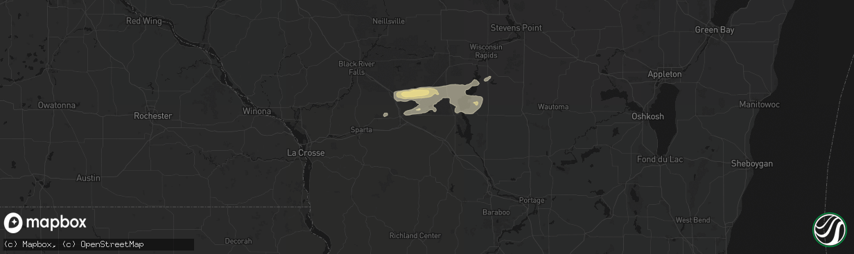 Hail map in Camp Douglas, WI on March 31, 2026