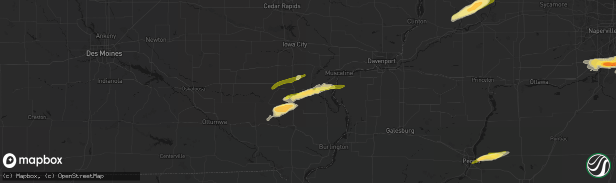 Hail map in Columbus Junction, IA on March 31, 2026