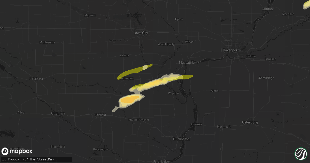 Hail map in Columbus Junction, IA on March 31, 2026