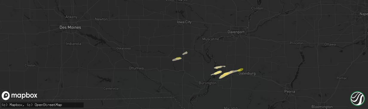 Hail map in Crawfordsville, IA on March 31, 2026