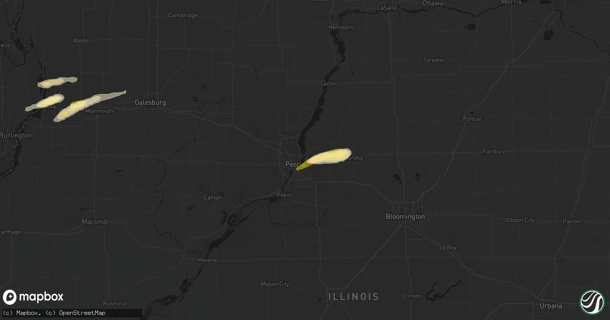Hail map in East Peoria, IL on March 31, 2026