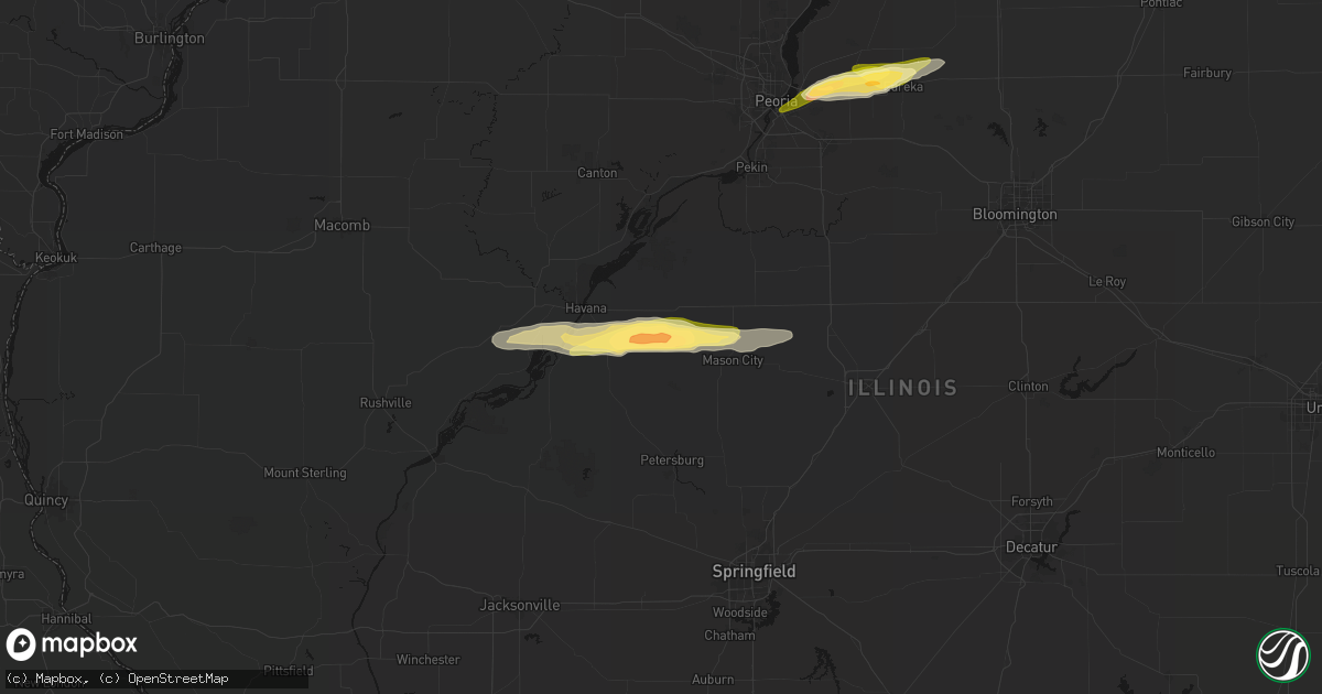 Hail map in Easton, IL on March 31, 2026