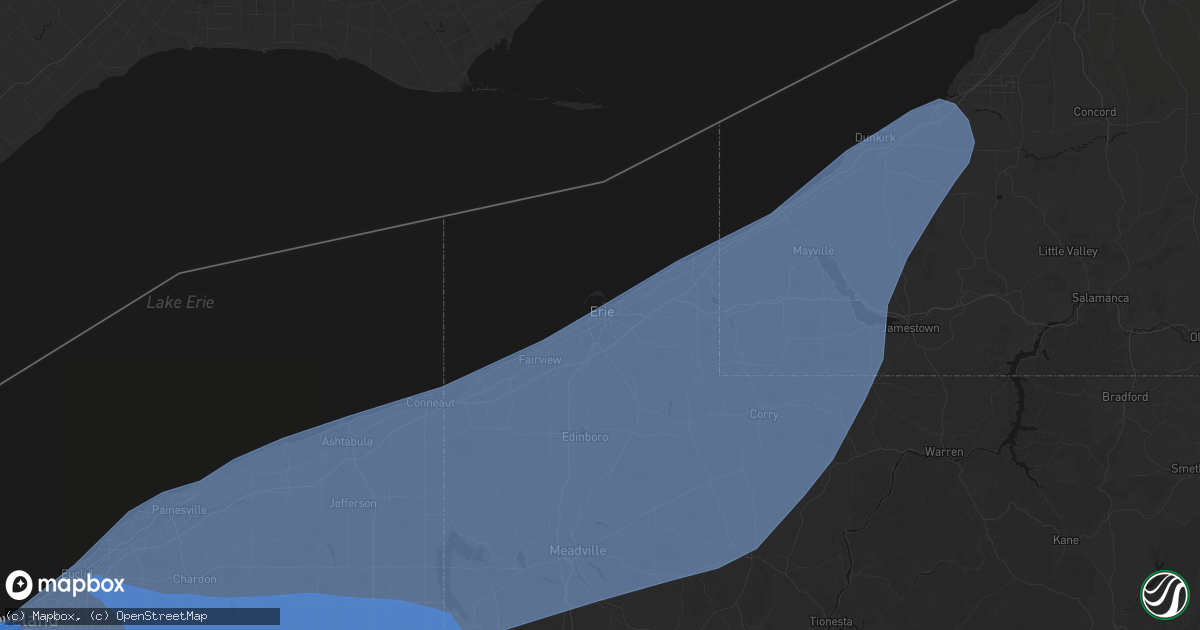 Hail map in Erie, PA on March 31, 2026