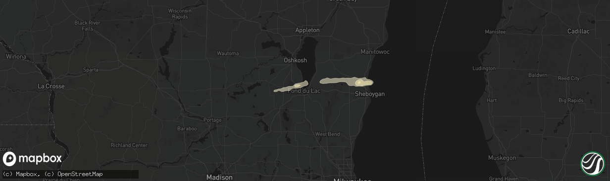 Hail map in Fond Du Lac, WI on March 31, 2026