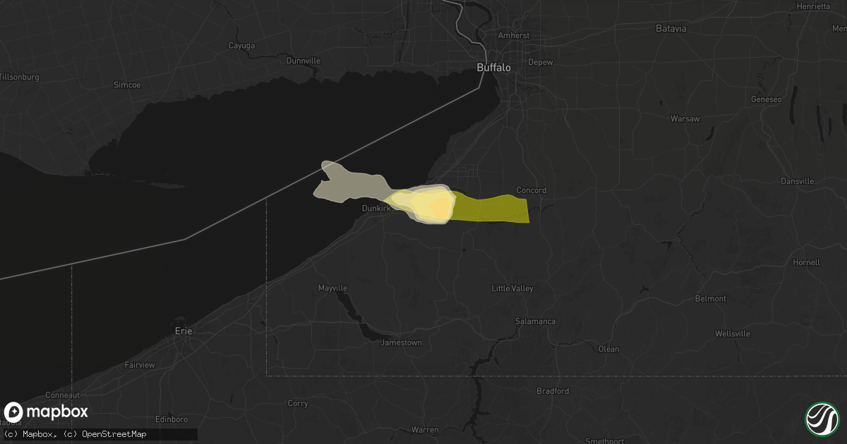 Hail map in Forestville, NY on March 31, 2026