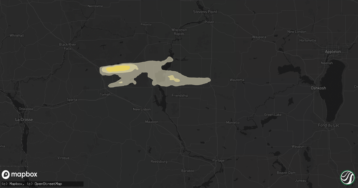 Hail map in Friendship, WI on March 31, 2026