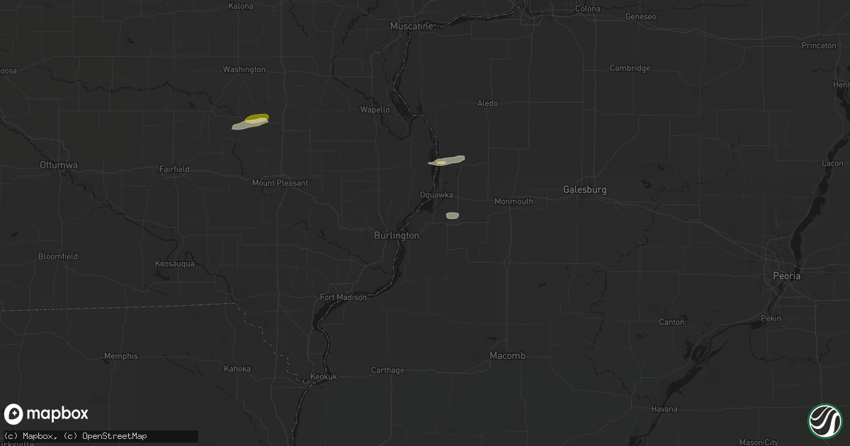 Hail map in Gladstone, IL on March 31, 2026