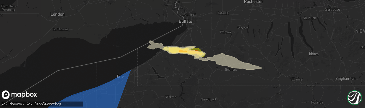 Hail map in Gowanda, NY on March 31, 2026